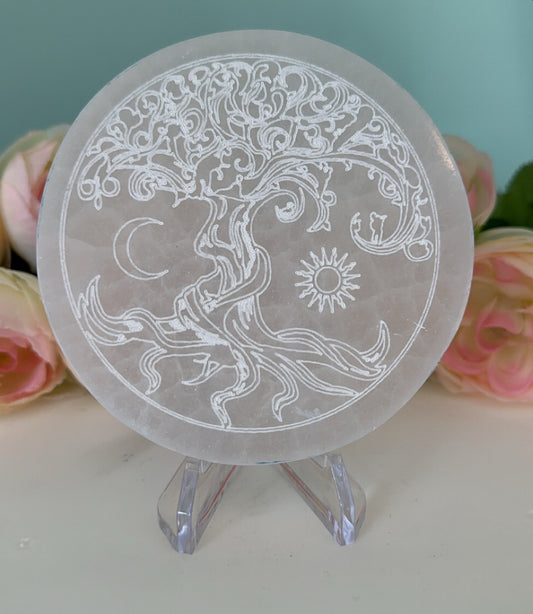 Tree of Life Selenite Charging Plate