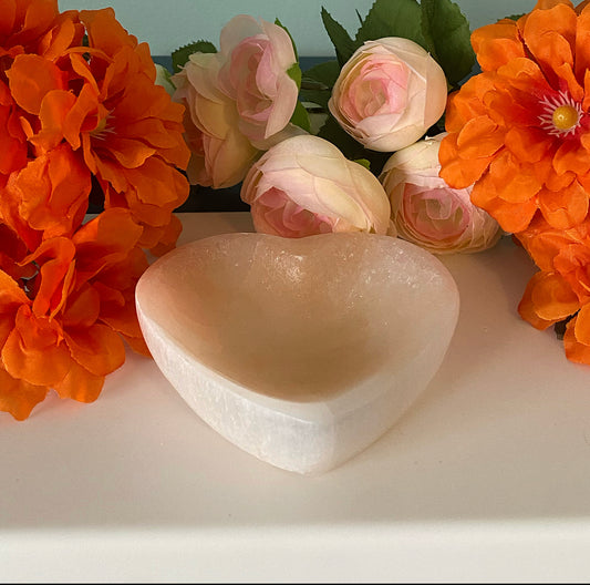 10cm Selenite Heart Bowls