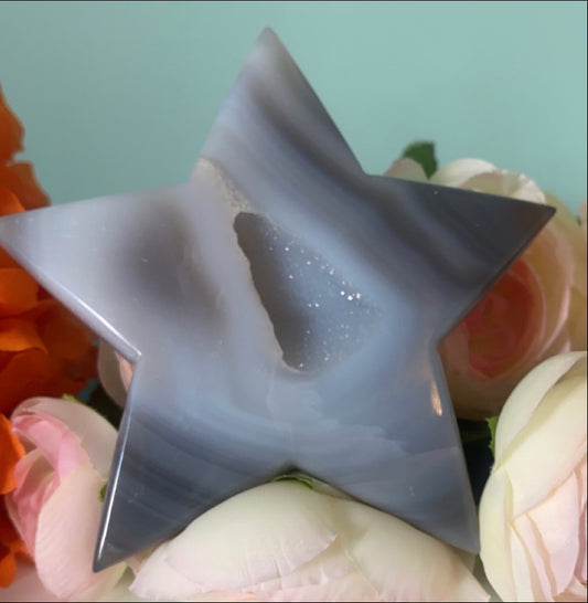 Large Druzy Agate Star