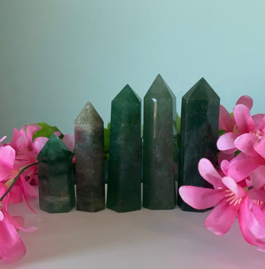 Green Strawberry Quartz Tower