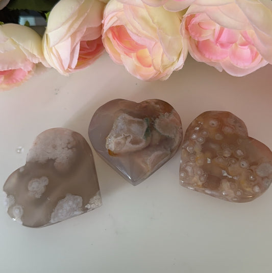 Flower Agate Heart