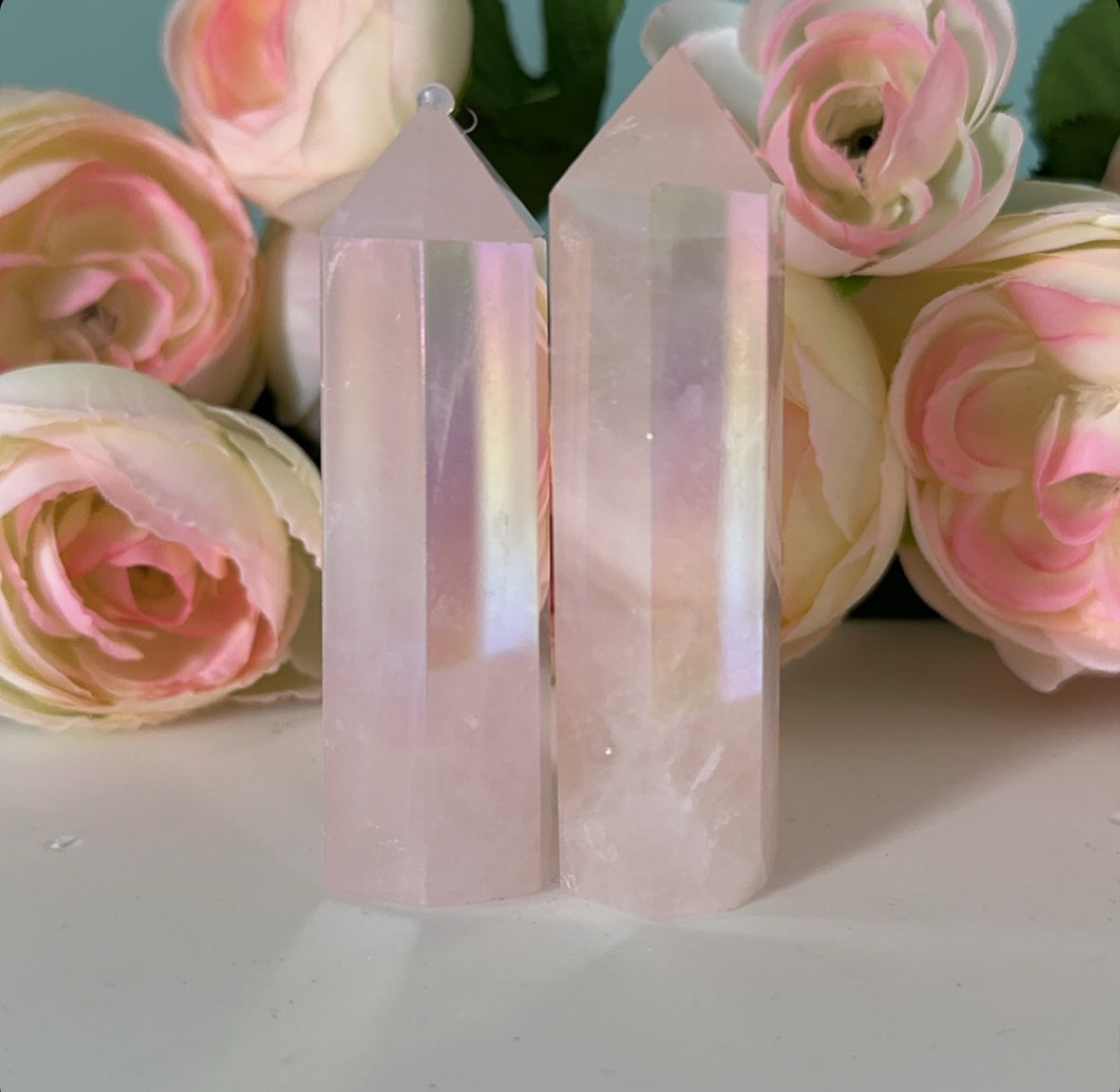 Aura Rose Quartz Tower