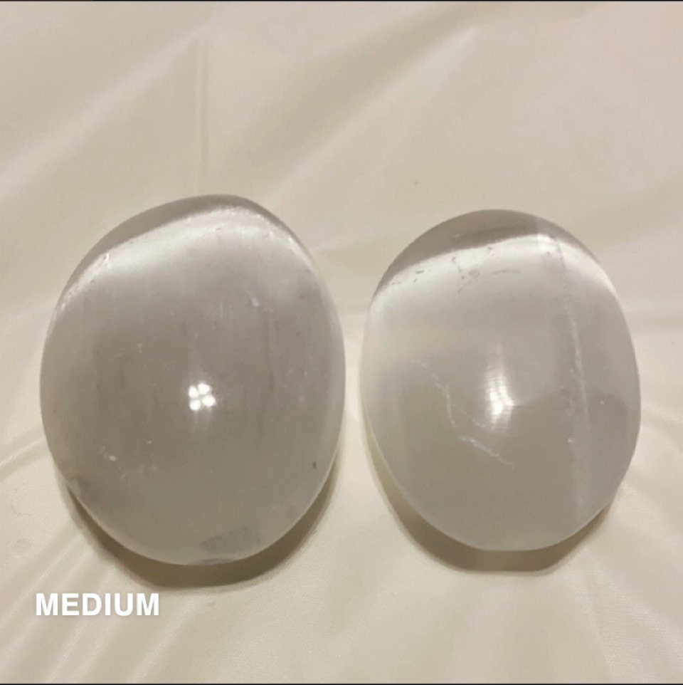 Selenite Palm Stone