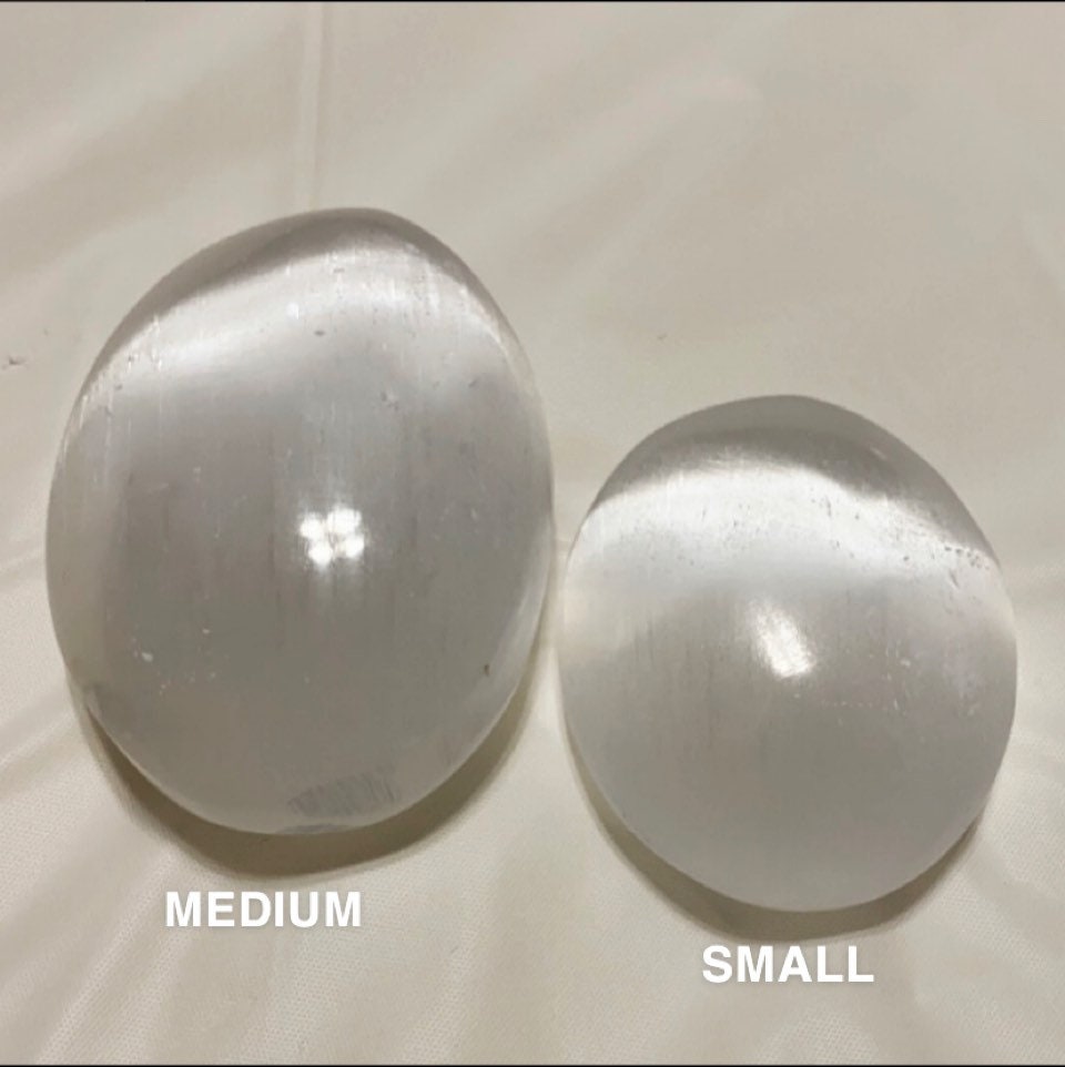 Selenite Palm Stone
