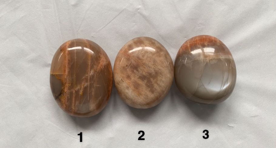 Peach Moonstone Palm Stones