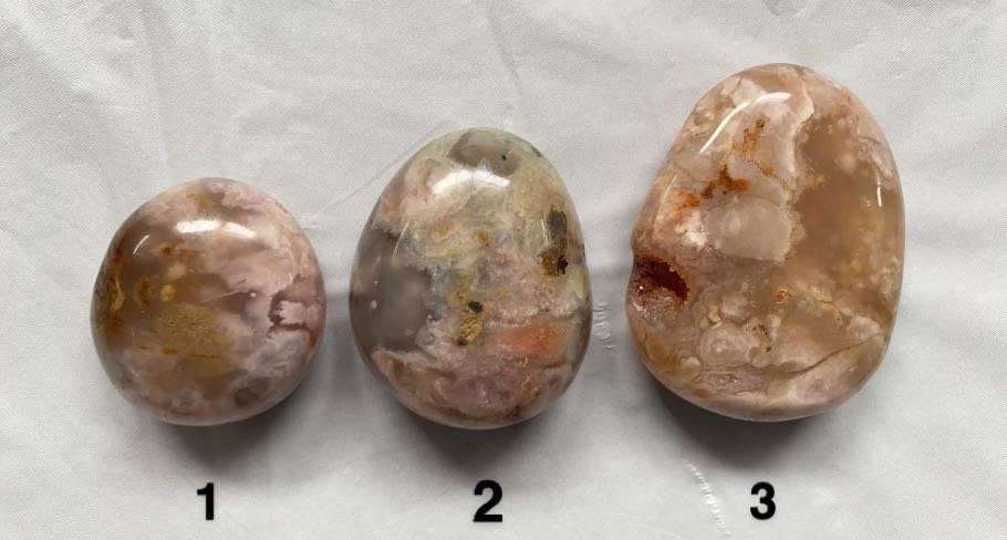 Flower Agate Palm Stones