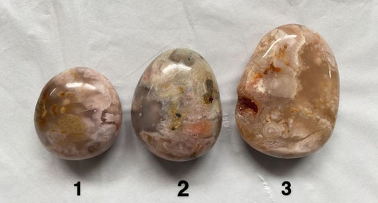 Flower Agate Palm Stones