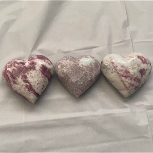 Pink Tourmaline Hearts