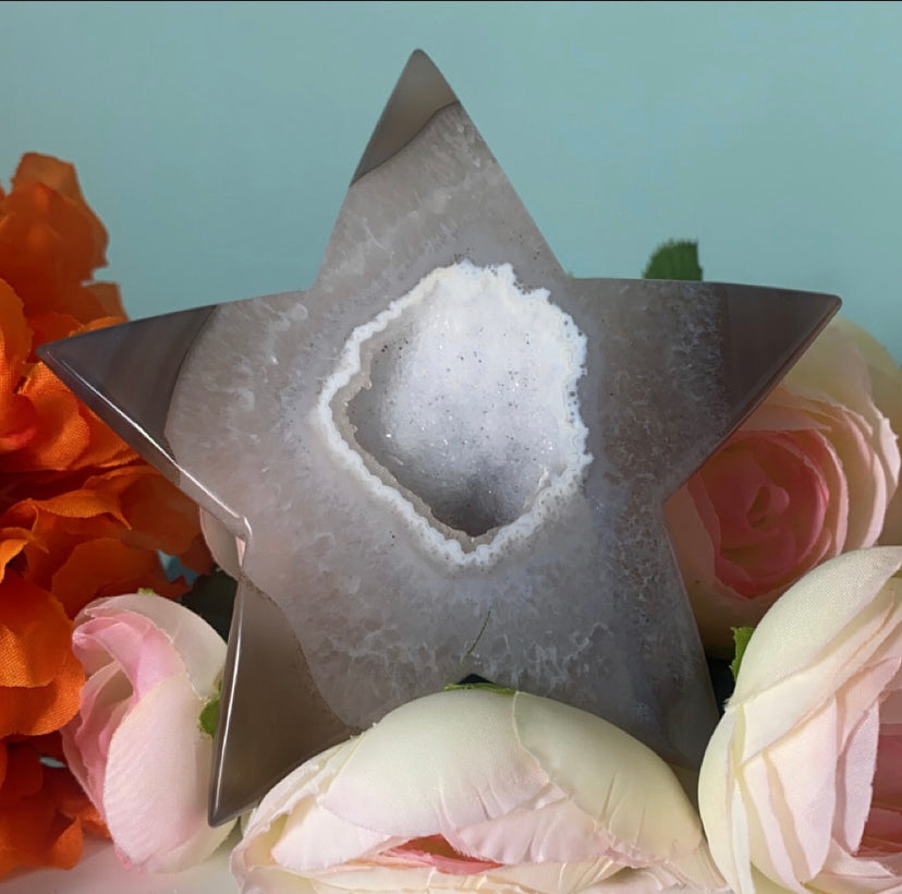 Large Druzy Agate Star