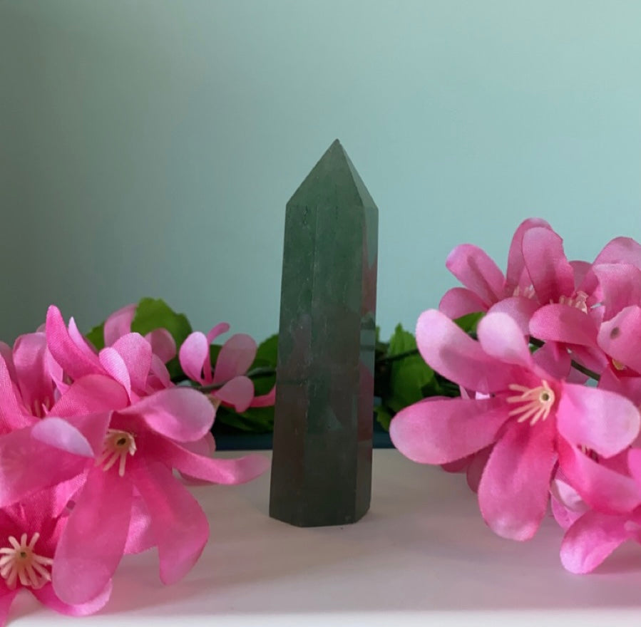Green Strawberry Quartz Tower