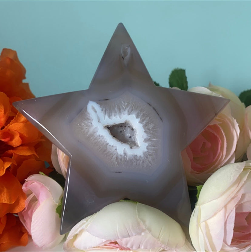 Large Druzy Agate Star