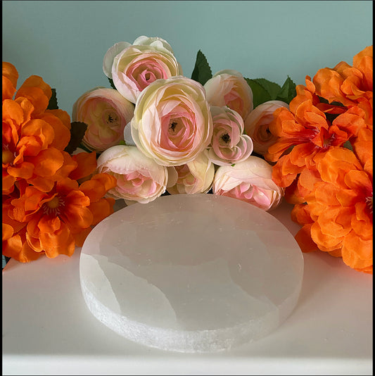 14cm Round Selenite Plate