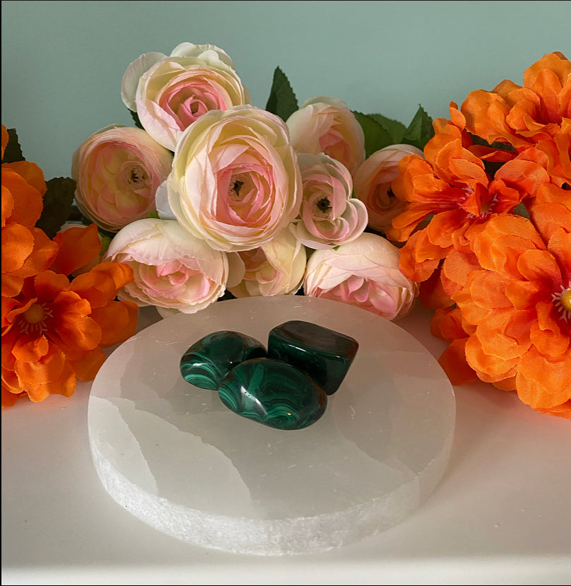 14cm Round Selenite Plate