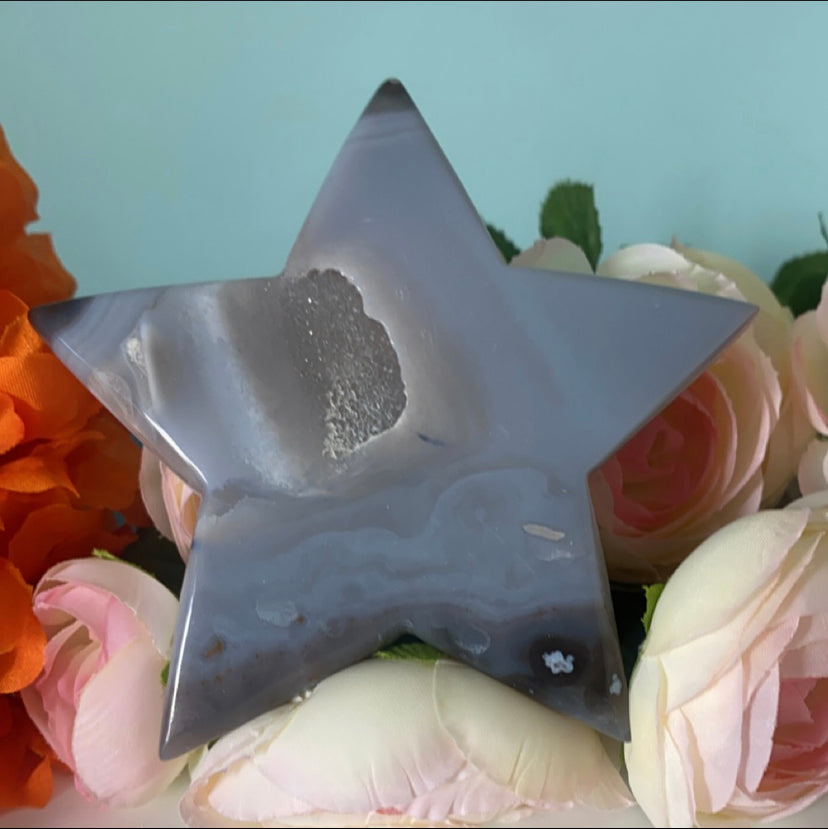 Large Druzy Agate Star