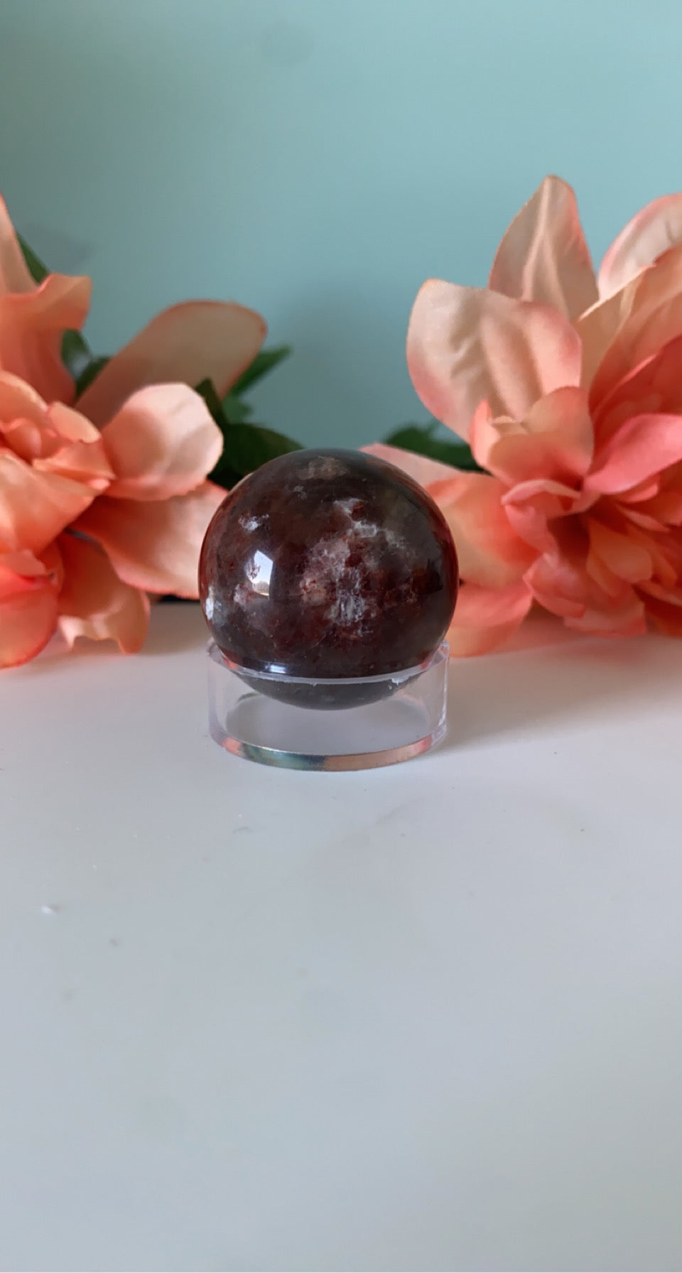 Carnelian & Flower Agate Sphere