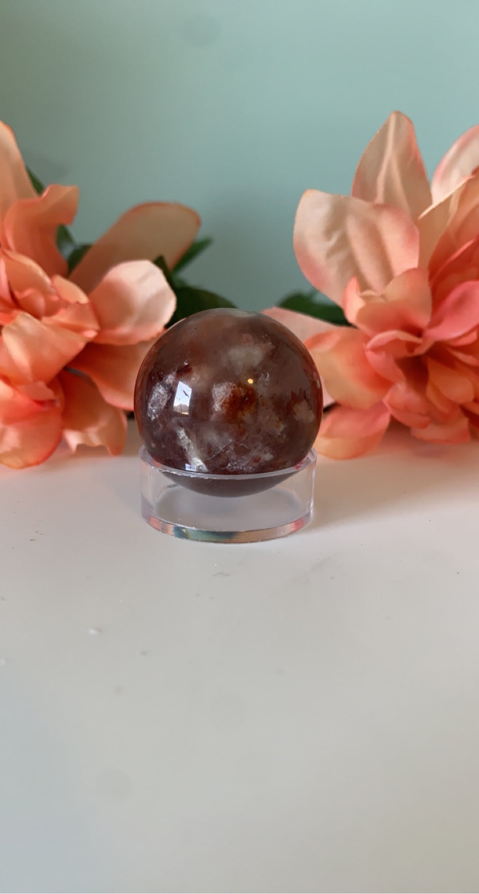 Carnelian & Flower Agate Sphere